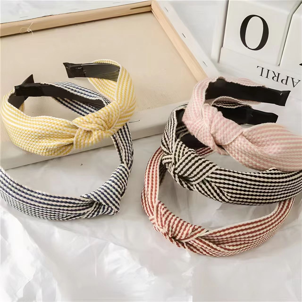 ที่คาดผมลายตารางขอบกว้าง ที่คา - Headband Summer Knit บทวิจารณ์และราคา