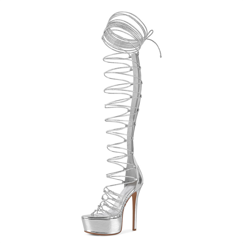 รองเท้าแตะส้นสูงแบบกลาดิเอเตอร - Sandal Strappy Heeled บทวิจารณ์และราคา