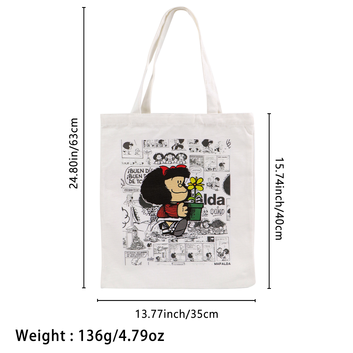 กระเป๋าผ้าแคนวาสแฟชั่น ลายการ์ - Tote Bag Beach บทวิจารณ์และราคา