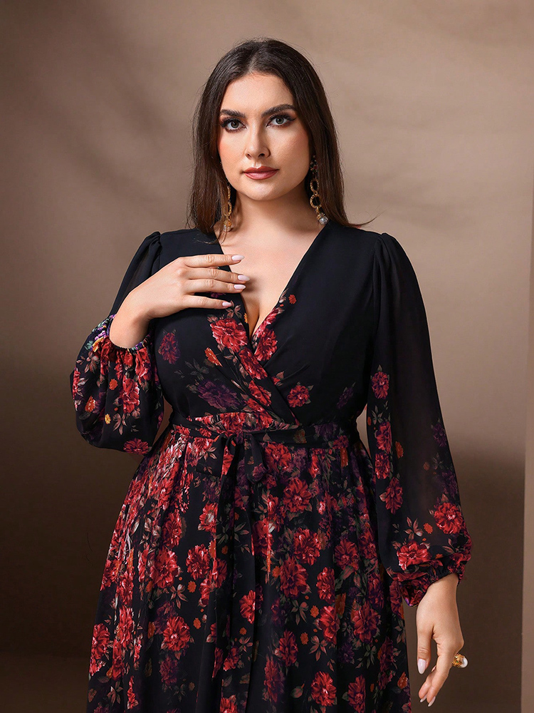 Toleen 2024ชุดแม็กซี่เดรสคอวี  - Romper Floral Print บทวิจารณ์และราคา