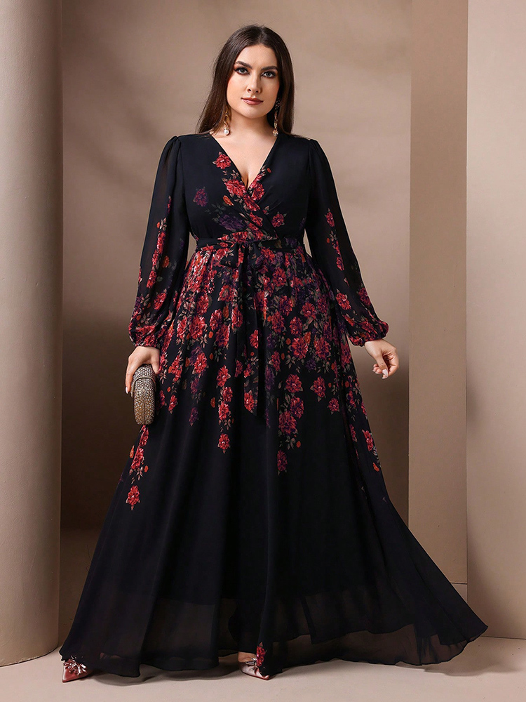 Toleen 2024ชุดแม็กซี่เดรสคอวี  - Romper Floral Print บทวิจารณ์และราคา