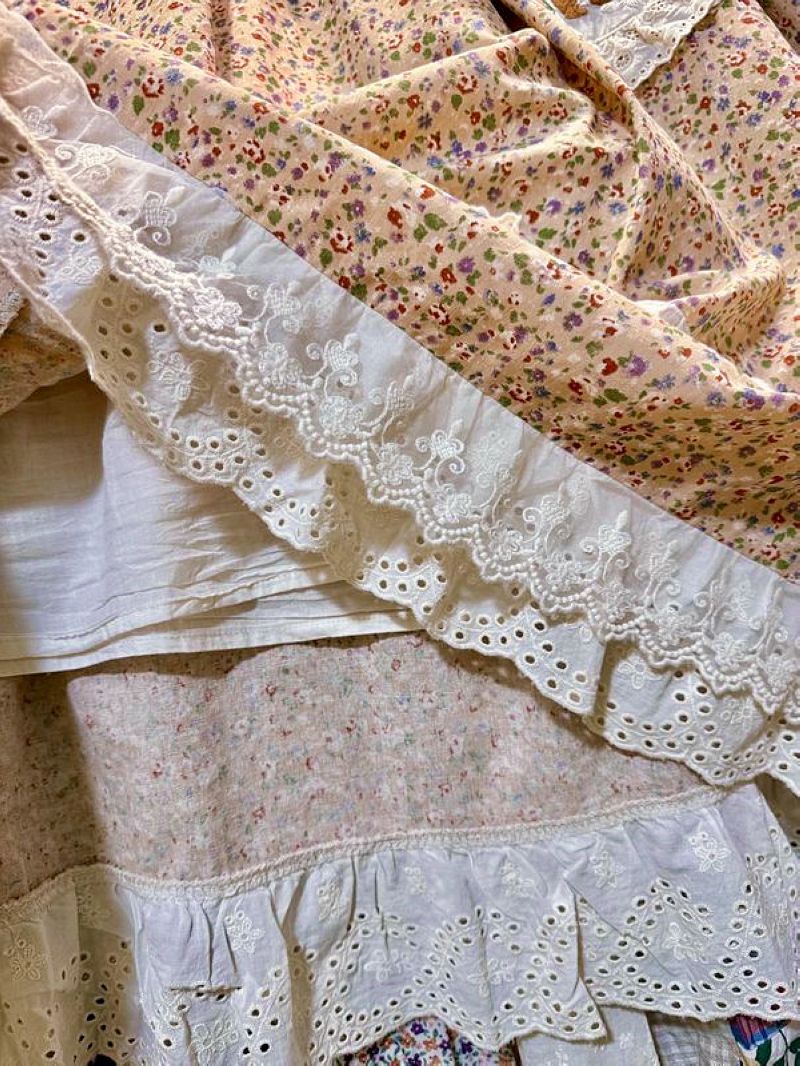 เดรสยาวสไตล์โลลิต้า ผ้าฝ้ายลาย - Midi Skirt Floral บทวิจารณ์และราคา