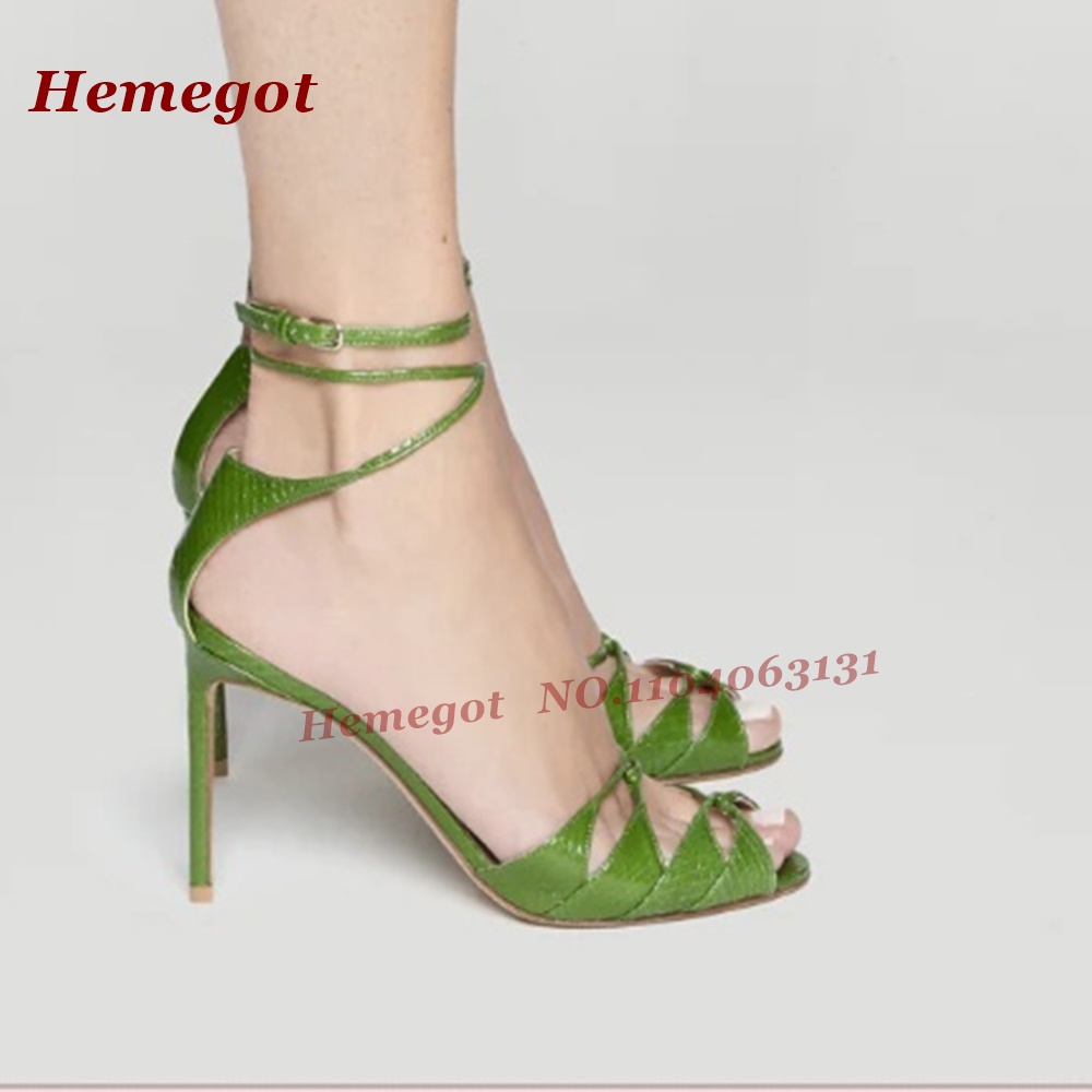 รองเท้าส้นสูงแบบรัดส้นลายจระเข - Sandal Strappy Heeled บทวิจารณ์และราคา